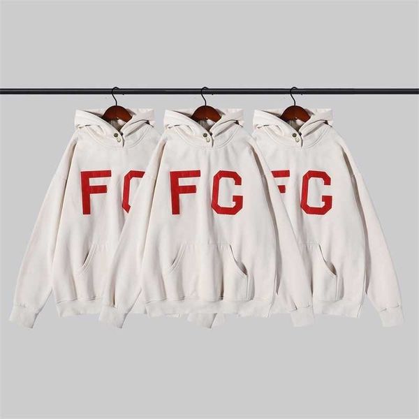 

essentials hoodies hooded for mens god of fear fog season 7 main line red plush printed fg high street loose hooded sweater, Black