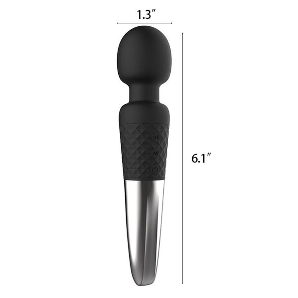 

costumes personal massager g-spot vibrators 8 speed 20 frequency vibration modes quiet portable handheld rechargeable body massagers se, Black