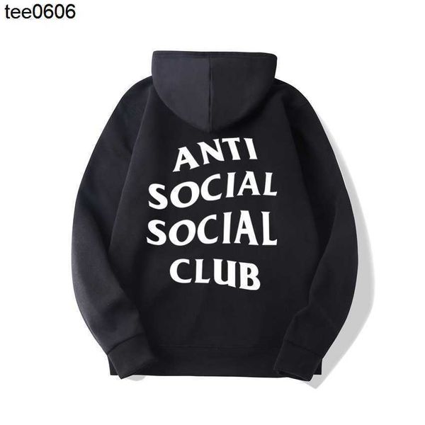 

2022 brushed asscs hoodie anti social club men's sweater, Black