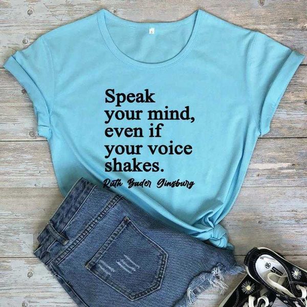 

speak your tee mind even if voice shakes t-shirts feminist shirts women fashion, White