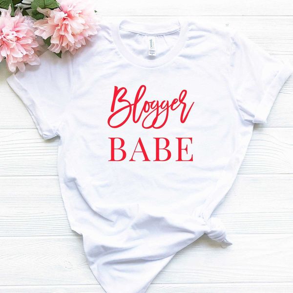 

blogger babe women tee casual womens t-shirt hipster funny for lady yong girl top, White