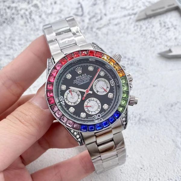 

2022 New Luxury Brand Fashion Trend Color Diamond Men's and Women's Running Watch Timepiece Quartz Watch relojes de hombre