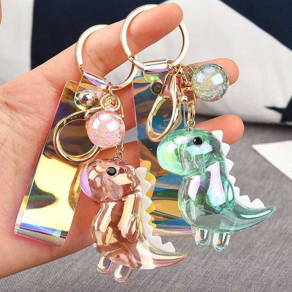 

fashion keychainskeychains lanyards acrylic dinosaur doll keychain cute animal charm key chains creative car bag pendant keyring for women m, Silver