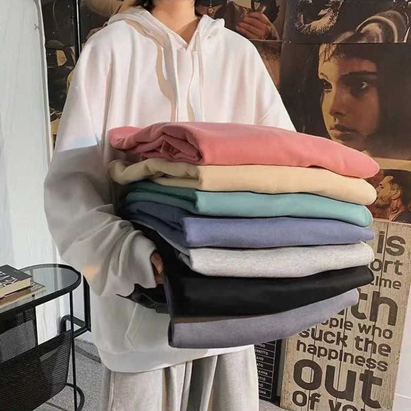 

450g silver velvet hoodie plus oversized men's loose shoulder style men, Black