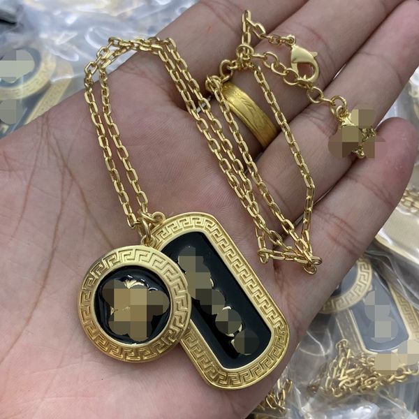 

fashion new designed pendant hollow out greca women's chain necklace banshee medusa head portrait 18k gold plated ladies necklaces desi, Silver