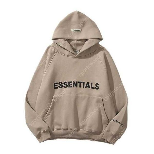 

2023 hoodies essentias men's and women's sweatshirt reflective letter printed fleece super y2k hoodie fashion hip hop street sweat, Black