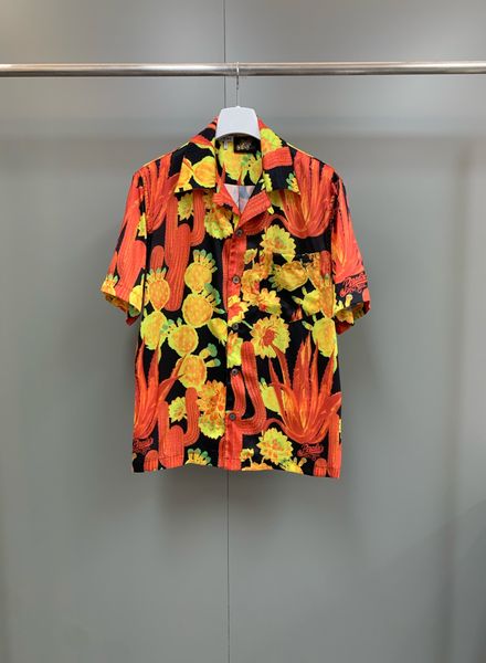 

2023 mens designer beautiful printing shirts - us size shirts oversized - great mens designer button short sleeve shirts, White;black