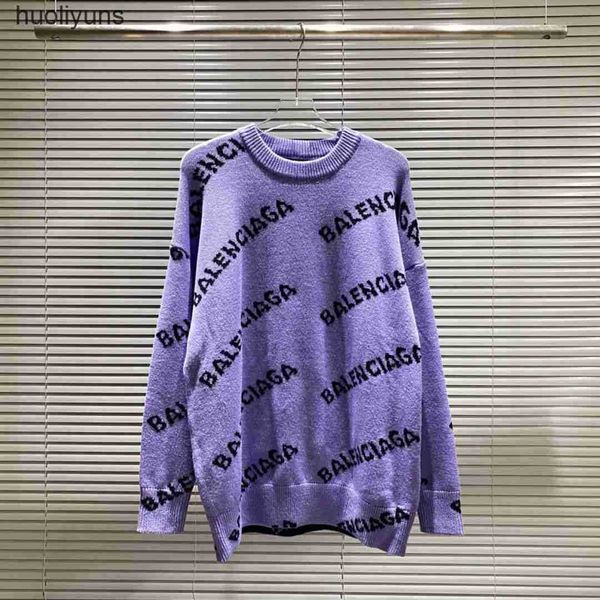 

women's designer sweaters balencaigass 2023 sweater autumn winter 2022 fashion brand paris knitted crew men's neck letter jacquard, White;black