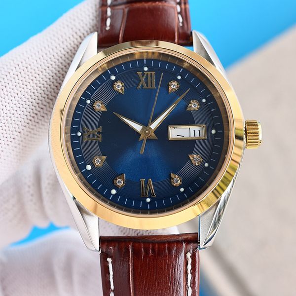 

watch automatic mechanical classic big three beedle design stainless steel case wristwatch 40mm business wristwatches montre de luxe boutiqu, Slivery;brown