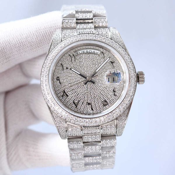 

2023wristwatches diamond mens watch automatic mechanical watch 41mm sier strap stainls steel for men life waterproof wristwatch fashion, Silver