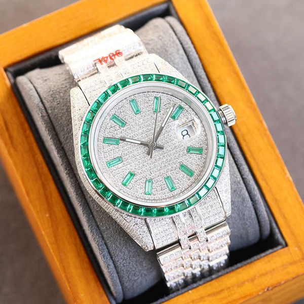 

2023wristwatches diamond watch mens automatic mechanical watch 41mm sier strap stainls steel for men waterproof wristwatch montre de luxe bu, Slivery;brown