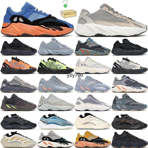 

700 men women running shoes trainers safflower azael alvah bright blue cream utility black phosphor mauve grey teal bone outdoor sports yeez