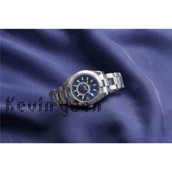 

watch r olexs mens automatic mechanical 42mm blue watch black stainless steel sky-dweller full function small dial date calendar working wri