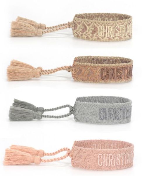 

fashion designers adjustable bracelet luxury woven friendship rope bangle brand women vintage braided men embroidery tassel bracel7673399, Golden;silver