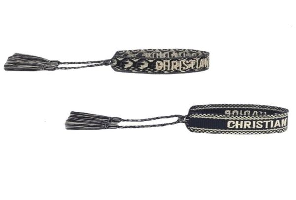

fashion designers wovens friendship bracelet for luxury brand handmade braided bracelets with tassel print embroidery men bangle c5689818, Golden;silver