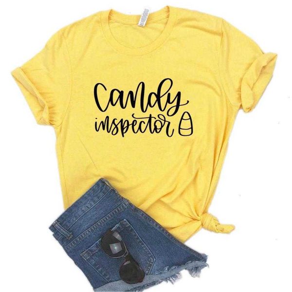

candy inspector halloween print t shirt women hipster funny t-shirt lady yong, White