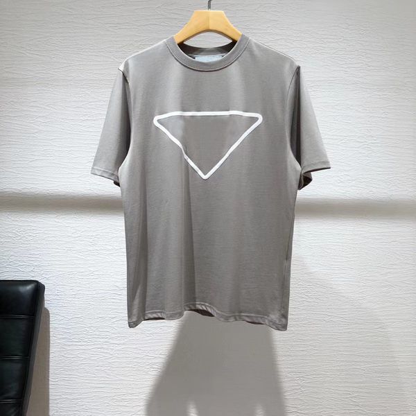 

t shirt shirts designer summer limited triangle logo printed couple short sleeve t-shirt 100% cotton el flashing casual light grey popular w, White;black