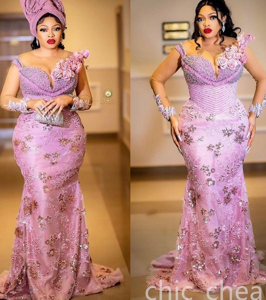 

2022 arabic aso ebi mermaid pink prom dresses beaded crystals evening formal party second reception birthday engagement gowns dress azj22, Black