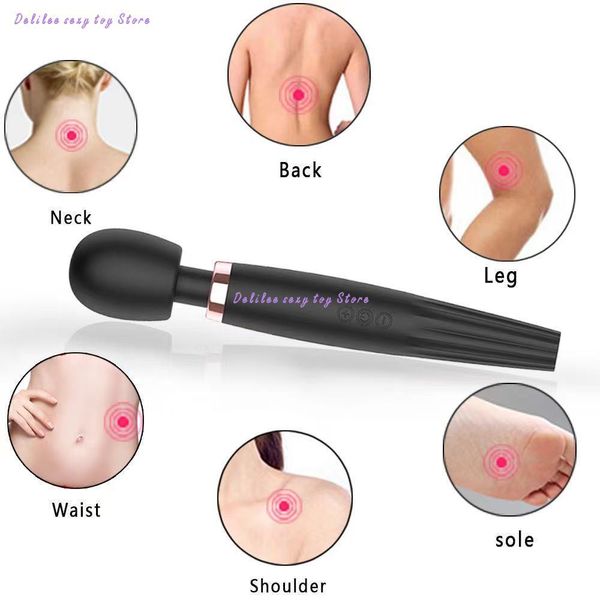 

costumes av vibration massage stick masturbator clitoris stimulator intimate toys vibrators for adults women toy cosplay, Black