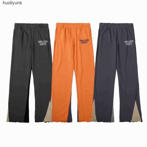

fashion splash sweaterpant galleryes pants tide pant hand-painted dept sweater panel drawstring american style, Black
