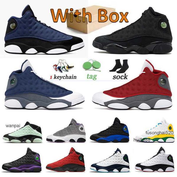 

2023 jumpman 13 13s brave blue basketball shoes mens womens trainers bred obsidian playground houndstooth flint singles day sports gold glit, Black