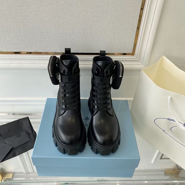

designer boots short boot high heels shoes autumn winter womens slip-on round toe ankle boats womans buckle motorcycle luxurious brand mkjkk, Black