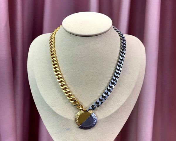 

fashion new designed pendant gold silver colorblock women039s necklace banshee medusa head portrait 18k gold plated ladies neck3874980