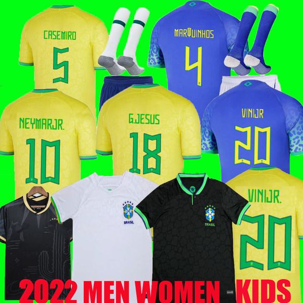 

2022 2023 jersey de football brasil camiseta de futbol men blancs noirs enfants coutinho g.jesus football shirts marquinhos vini jr silva, Black;yellow