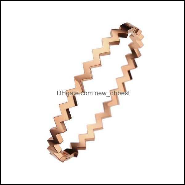 

bangle bangle luxury jewelry z shape men women bracelets woman gold plating cuff for fashion band wrist jewelrybanglebangle drop del dhu2d, Black