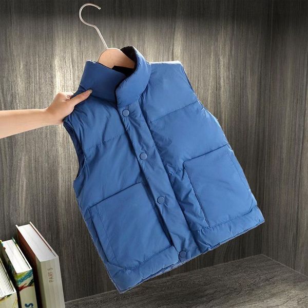 

fashion kids vest down coat waistcoat designs mens and women's no sleeveless jacket puffer autumn winter keep warm casual coats couples, Black