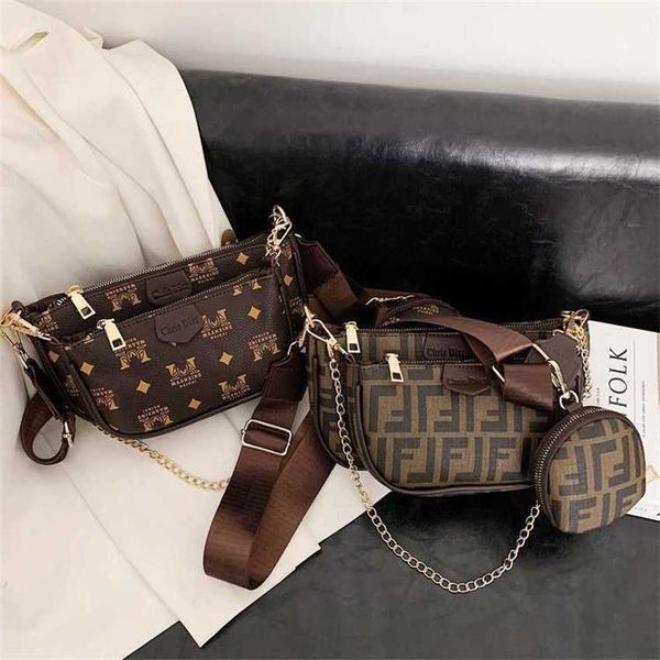 

messenger bags bag female new style flower one shoulder small square printed chain oblique span bag