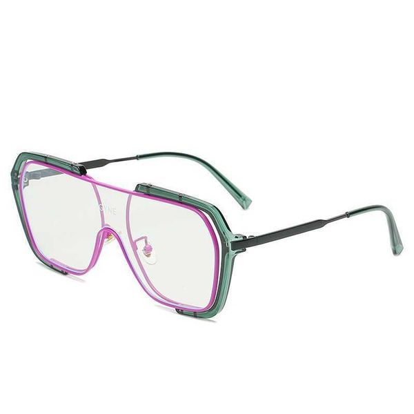 

2022 sunglasses net red one piece plastic metal large frame square female ins europe and america retro uv 400 mens womens eyewear tide sun t, White;black