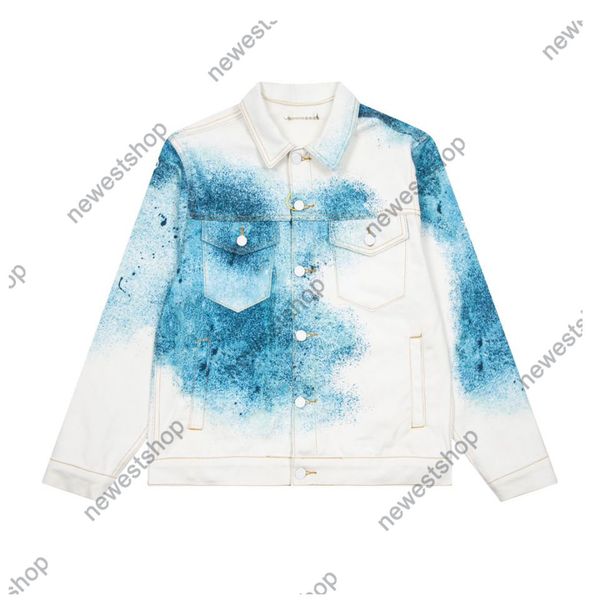 

2022 mens designer jackets autumn blue graffiti print jacket outwear white streetwear paris long sleeve luxury casual thin coat 46-52, Black;brown