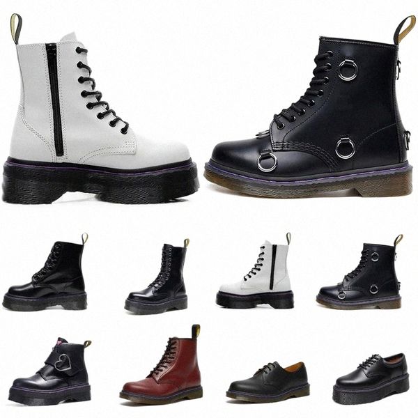 

men women boots smooth leather oxford winter shoes ankle half black white mens fashion platform snow booties 78xv#