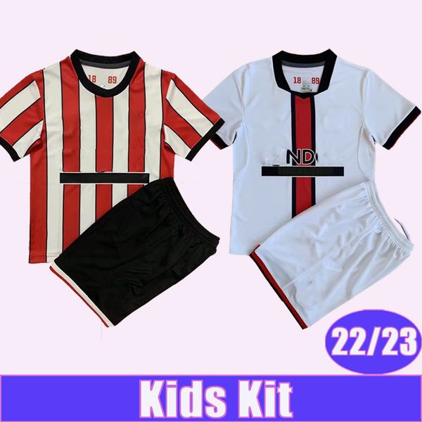 

2223 berge mcburnie kids kit soccer jerseys egan brewster baldock home away football shirts child uniforms, Black
