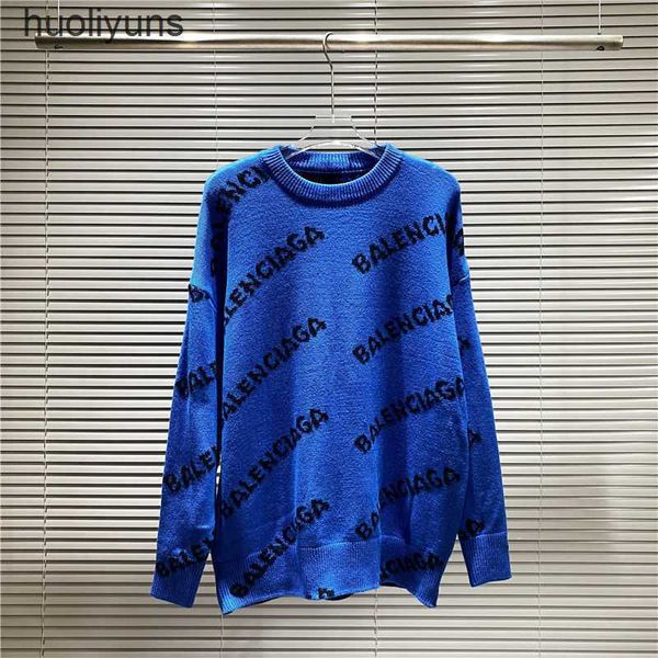 

fashion round designer paris sweaters version autumn balencaigass brand 2023 jacquard letter sweater neck high pullover men's women&#03, White;black