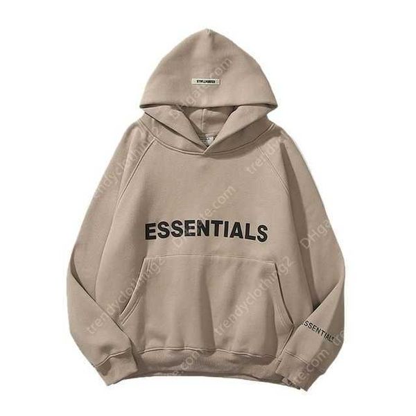

2023 hoodies essentia men's and women's sweatshirt reflective letter printed fleece super y2k hoodie fashion hip hop street sweat, Black