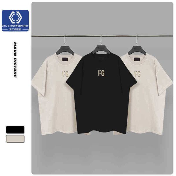 

sentials fog fashion brand short sve summer cotton t-shirt men, White;black