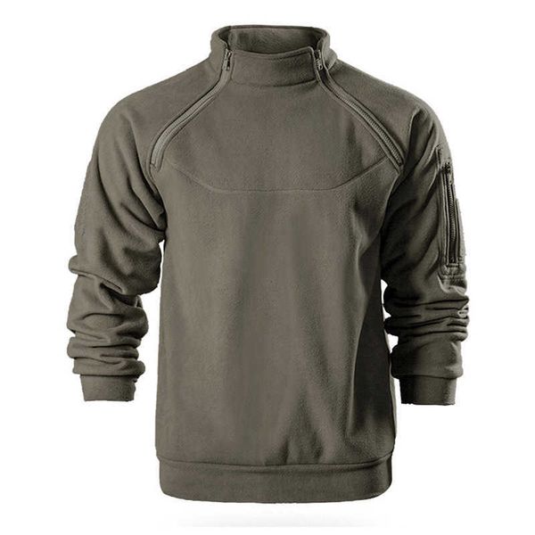 

outdoor sports tactical fleece fabric men's coat male for camping hiking outerwear winter clothing, Black