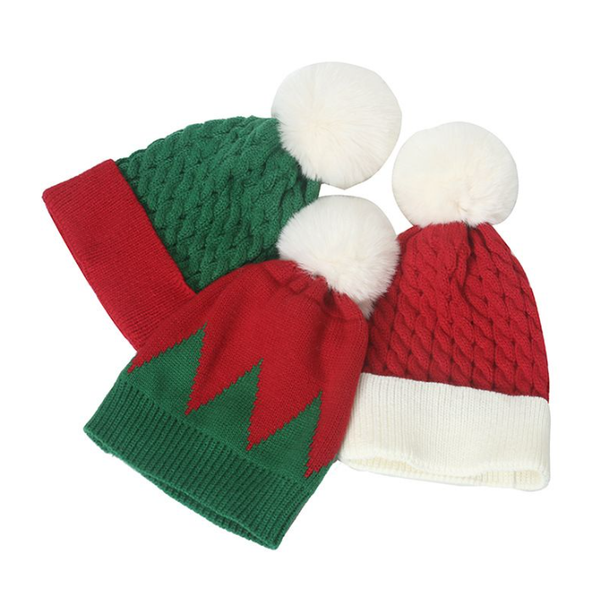 

quality red and green beanie stitching wool cap knit hat christmas hat skull caps, Blue;gray
