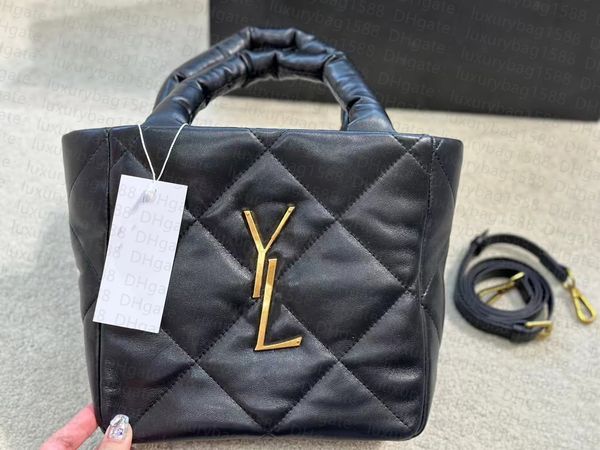 

7a fashion women bag tote ringer tote puffy cowhide metal logo design buckle designer crossbody bag