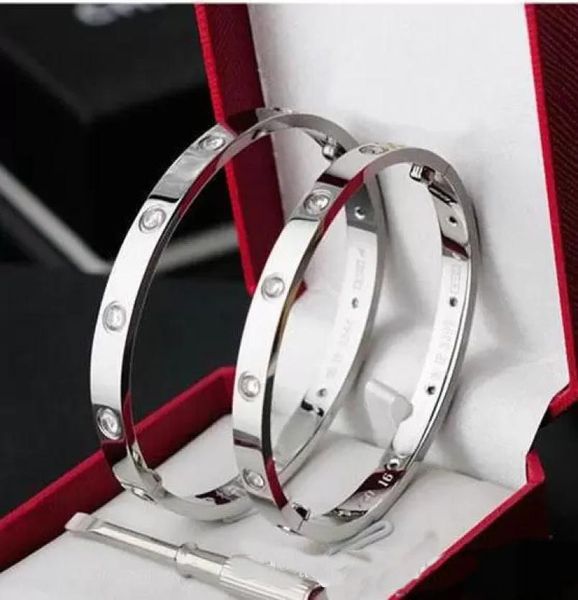 

luxury love bracelet bangle women men 4cz titanium steel screw screwdriver bracelets gold silver rose nail bracelet couple engagem2677106, Black