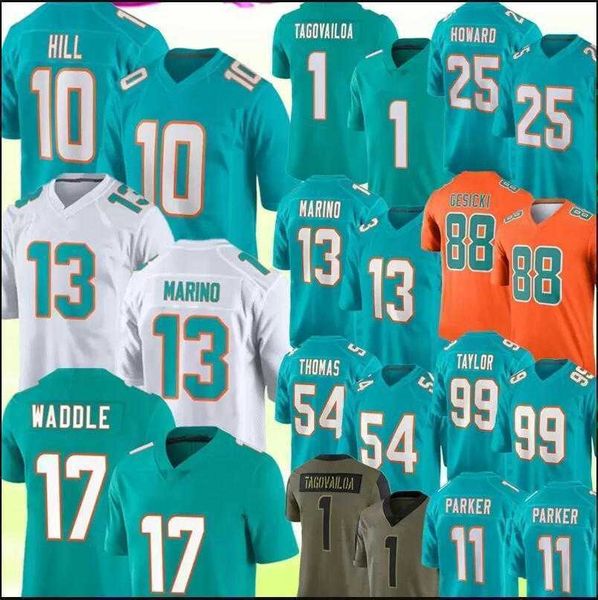

tyreek hill jersey custom miami''dolphins''mens tua tagovailoa jaylen waddle dan marino devante parker football jerseys, Black