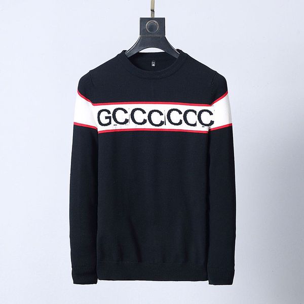 

men pullover sweaters long sleeves knitwear jumpers designer cardigan luxury men and women gradient jacquard letters men's fashion pari, White;black