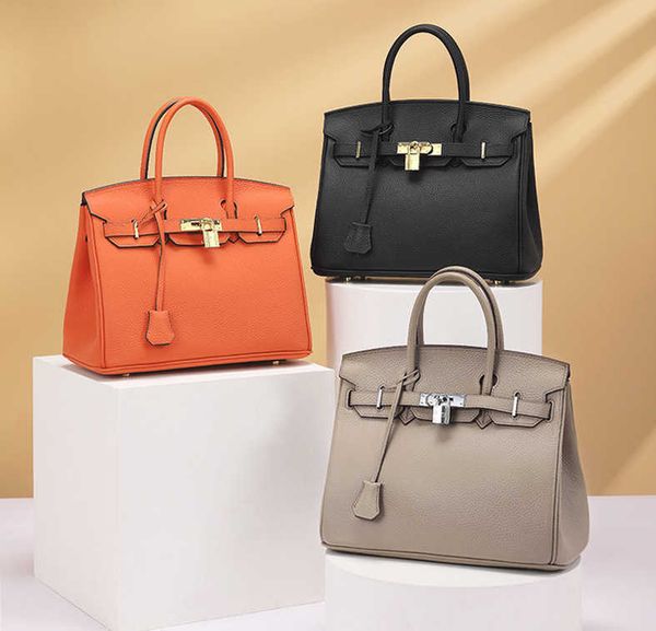 

h bag head layer h ermese leather briki fashion classic bag women lychee grain cowhide large capacity one shoulder hand a19