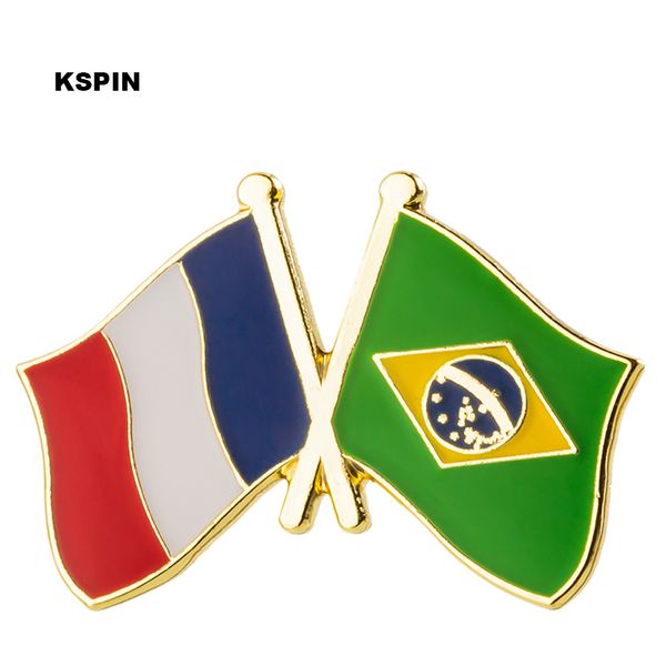 

france & brazil lapel pin flag badge brooch pins badges 10pcs a lot, Gray