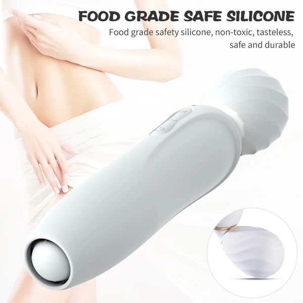 

costumes wireless dildos av vibrators magic wand for women 2 headed clitoris stimulator usb magnetic charge g spot massager toys co, Black