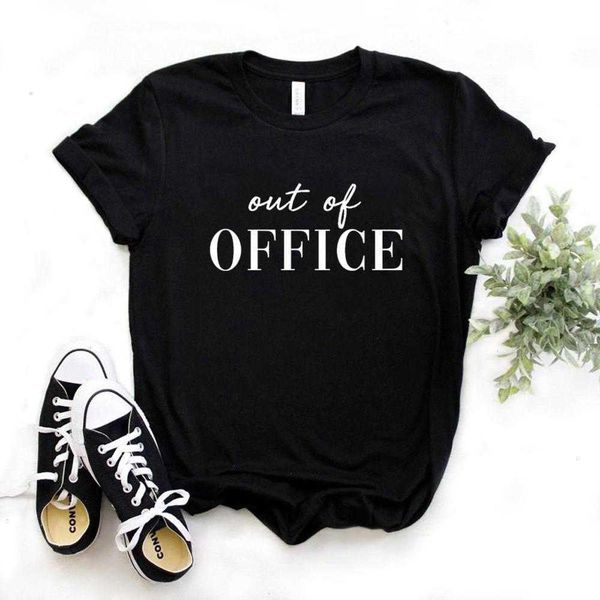 

out of office tee print women hipster funny t-shirt lady yong girl 6 color drop, White