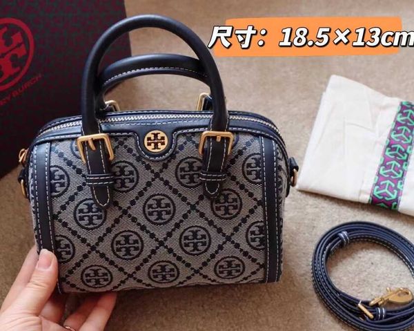 

torysburchs bags 2022tb old flower bucket mini boston pillow bag canvas jacquard hand wine bucket wm