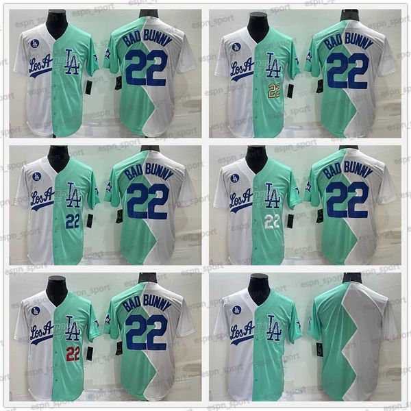 

bad bunny freddie an la angeles 2022 jersey cody bellinger mookie betts trea justin trea turner craig kimbel clayton kershaw julio, Blue;black